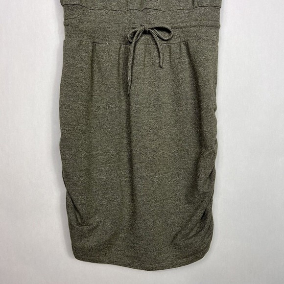 Zella Terry Dress Womens Small Gray Heather Waist Ties Sleeveless Ruched Mini - Picture 5 of 14